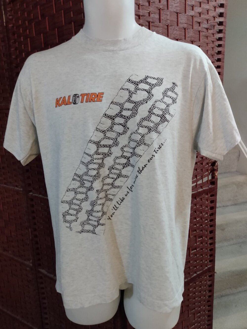 Vintage 90s Kal Tire T Shirt Single Stitch Large Graphic Tee Tires Automobile